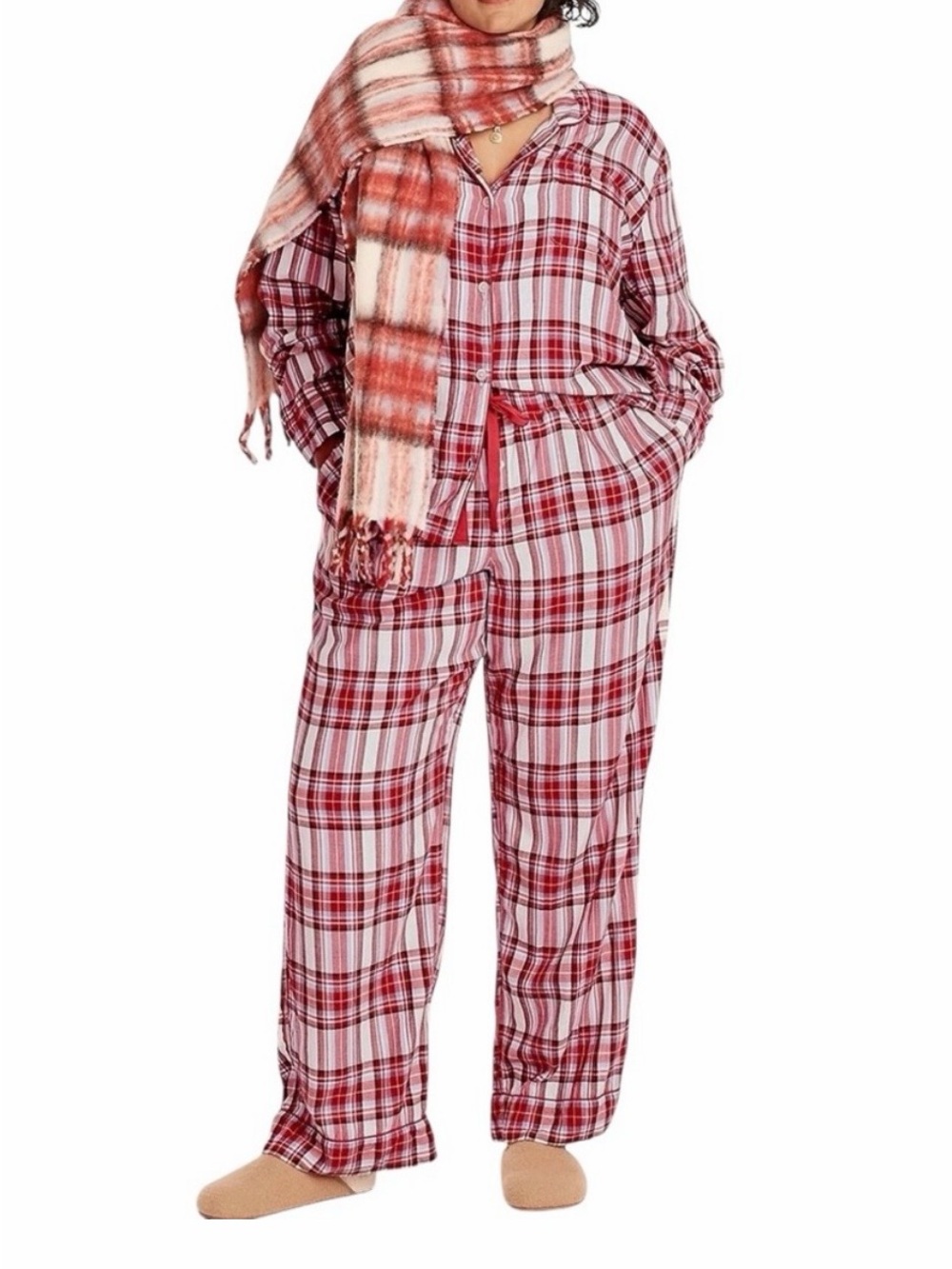 J. Crew Women's Red and White Plaid Pajama set size medium
Cozy Comfy Loungewear